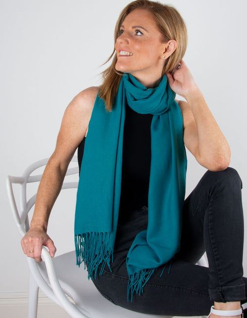 Teal Pashmina | Pashminas & Shawls | Green Scarves – Scarf Room ...