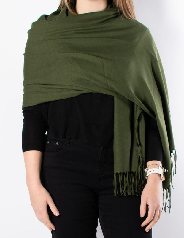 Army Green Pashmina Shawl Wrap Scarf