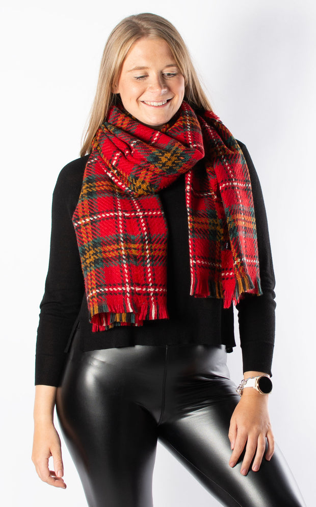 Check Scarf | Red