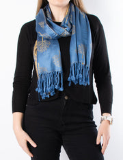 Denim Reversible Pashmina Trees