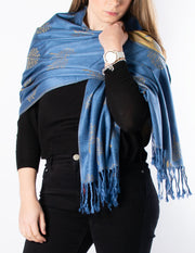 Denim Reversible Pashmina Trees