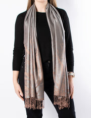 Grey And Bronze Splash Patterned Pashmina