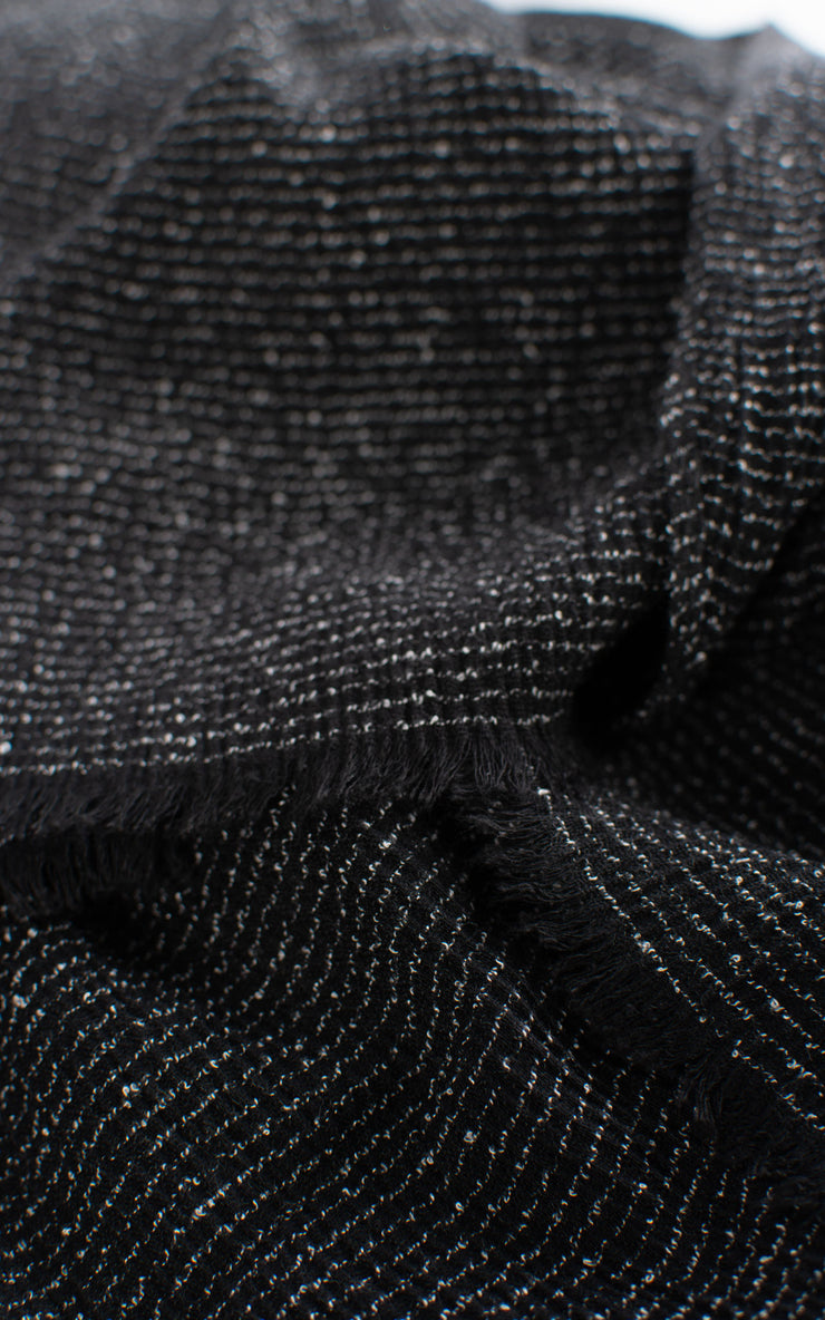 Textured Plain Scarf | Black