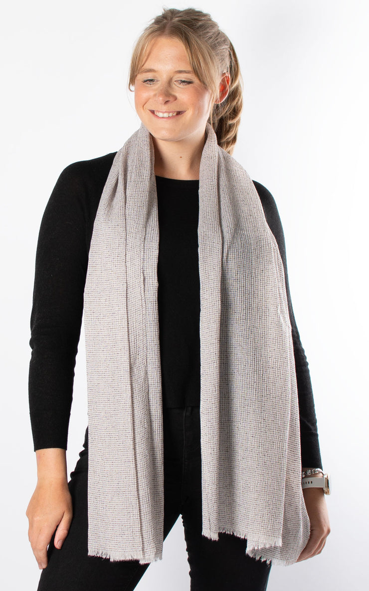 Textured Plain Scarf | Oatmeal