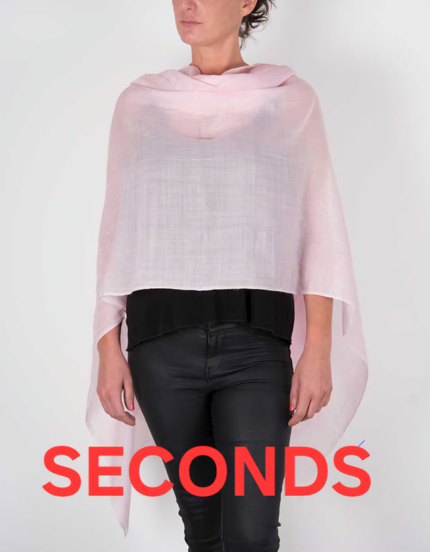 Pale Pink Shawl Wool Silk Mix - SECONDS