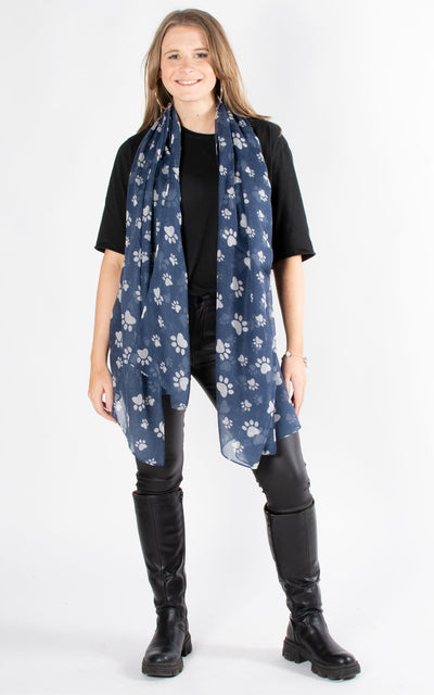 Paw Print Scarf | Navy