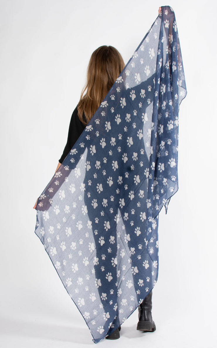 Paw Print Scarf | Navy