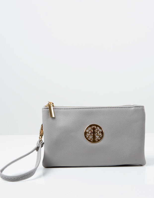 an image showing a Light Grey Clutch Bag