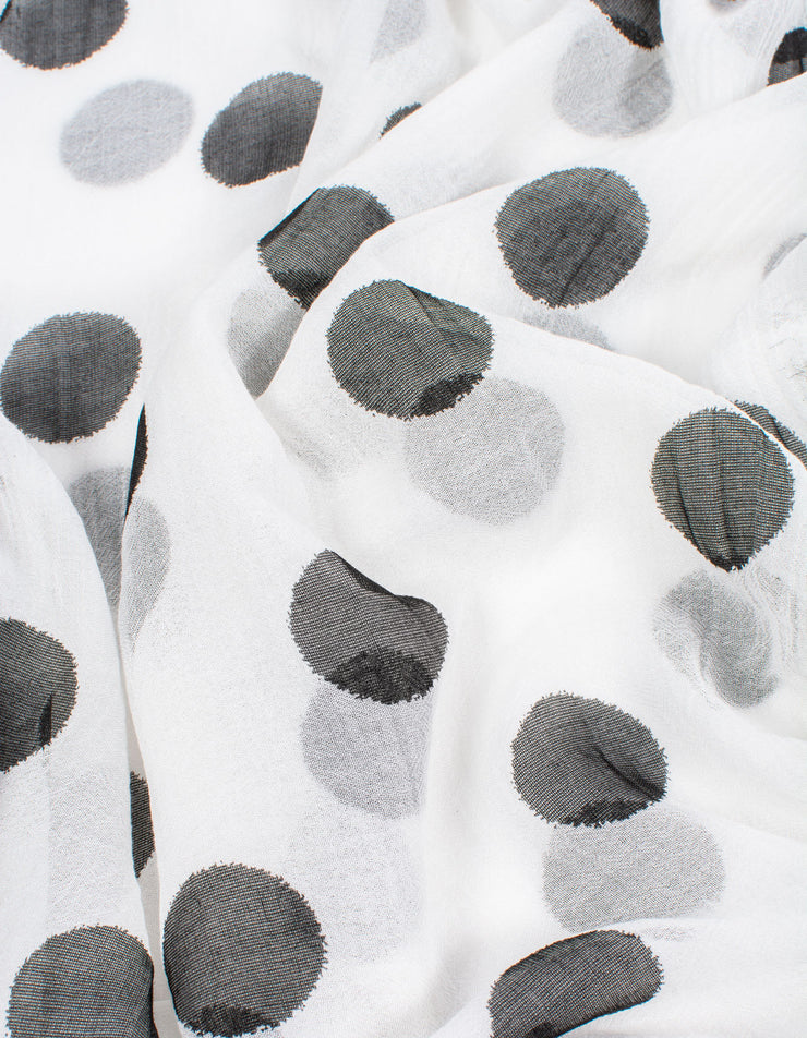 Polka Dot Bamboo Scarf | Black & White