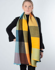 Ribbed Scarf | Orange / Teal