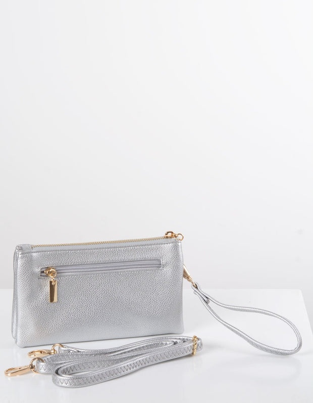 Silver Clutch Bag | Toni